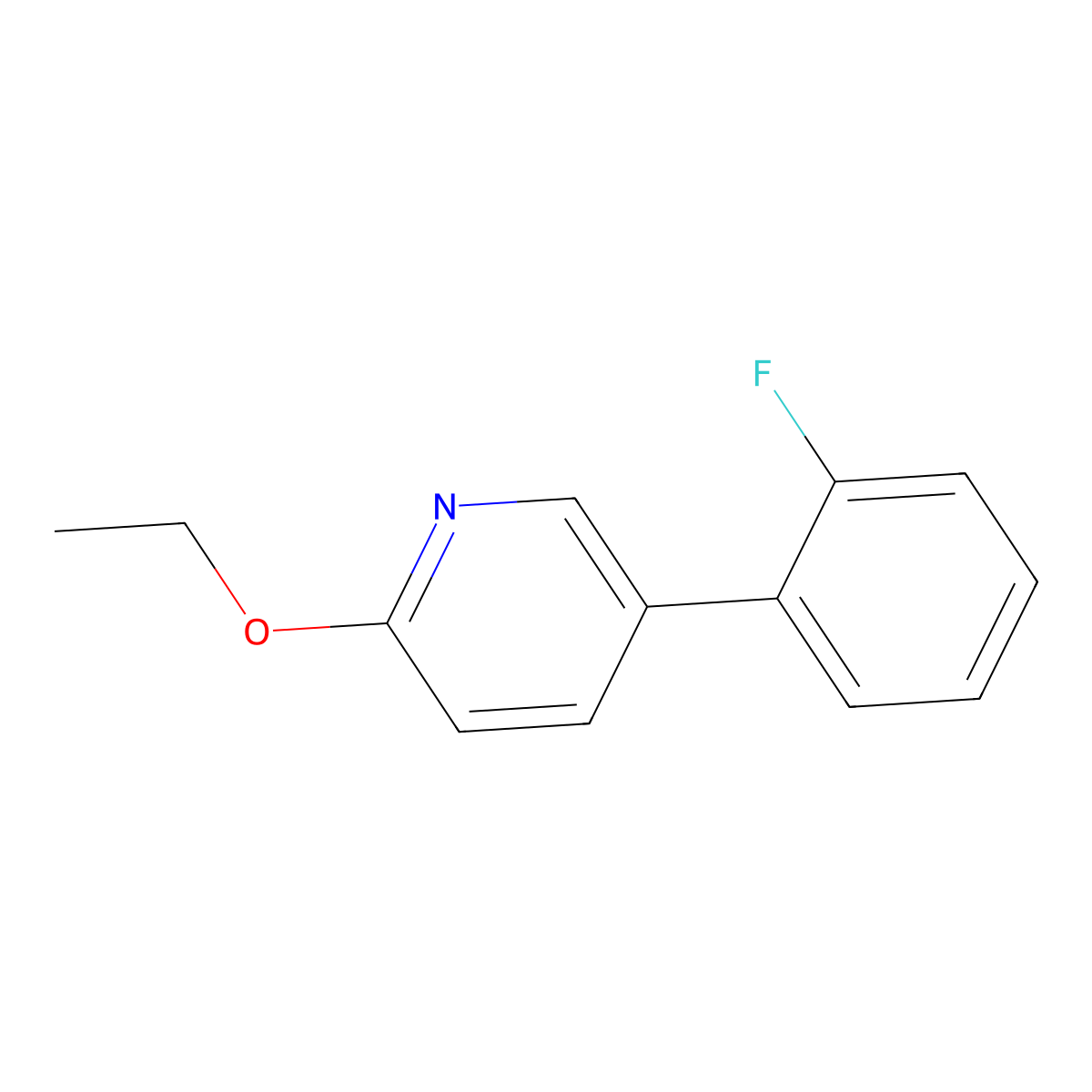 2-Ethoxy-5-(2-fluorophenyl)pyridine molecular structure, CAS 1214372-06-1