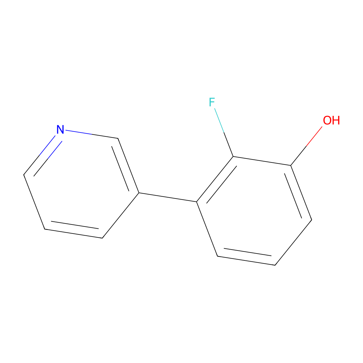 2-Fluoro-3-(pyridin-3-yl)phenol molecular structure, CAS 1214372-15-2