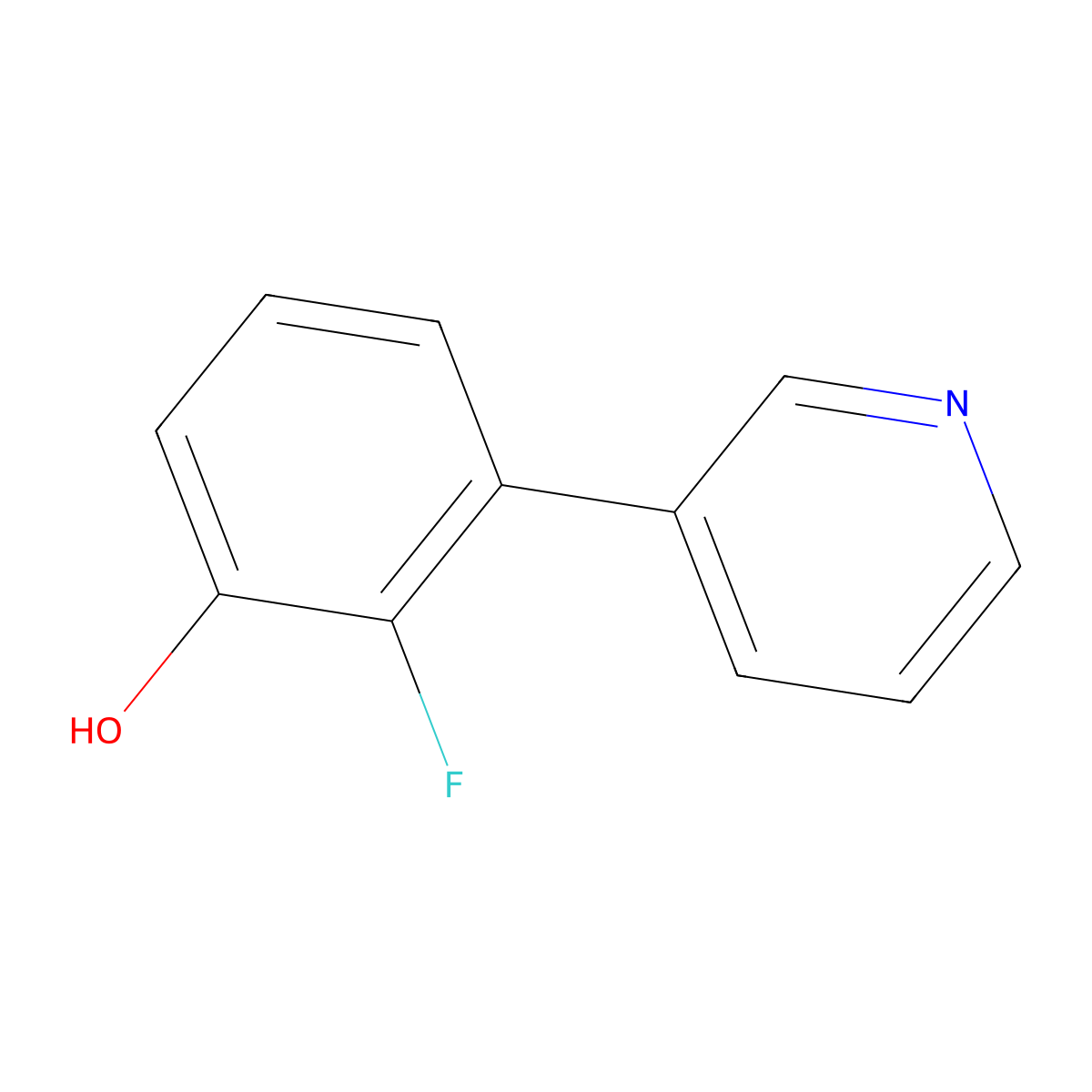 2-Fluoro-3-(pyridin-3-yl)phenol molecular structure, CAS 1214372-15-2