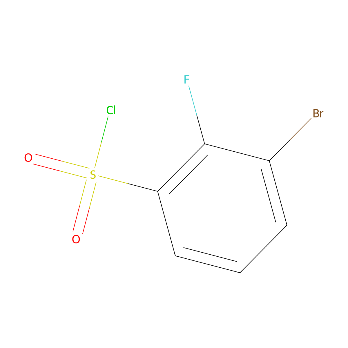 3-Bromo-2-fluorobenzene-1-sulfonyl chloride molecular structure, CAS 1214372-19-6