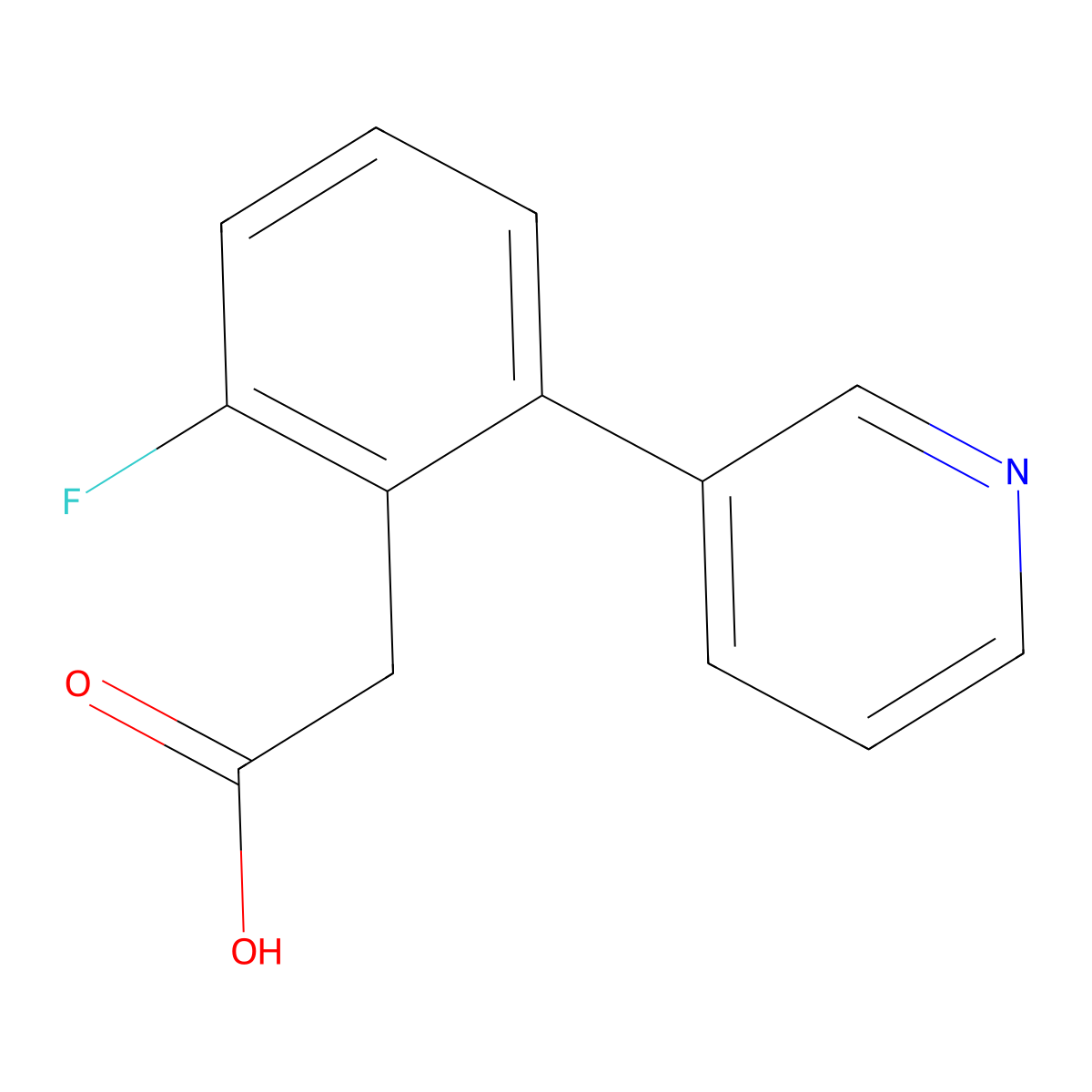 2-(2-Fluoro-6-pyridin-3-ylphenyl)acetic acid molecular structure, CAS 1214372-25-4
