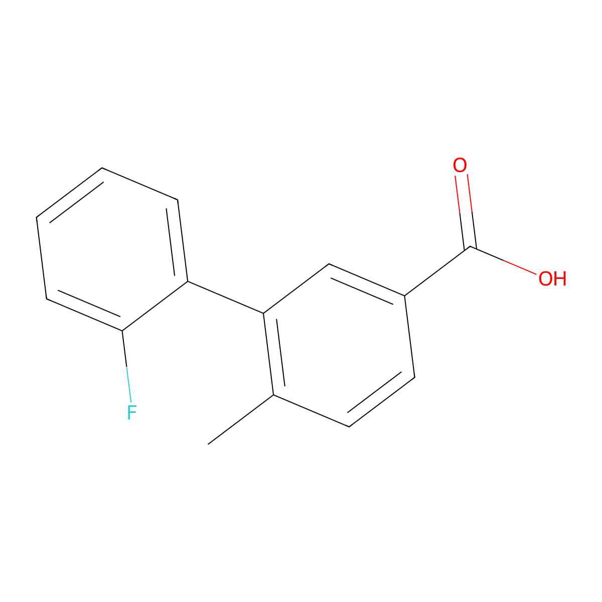 2'-Fluoro-6-methyl-[1,1'-biphenyl]-3-carboxylic acid molecular structure, CAS 1214372-27-6