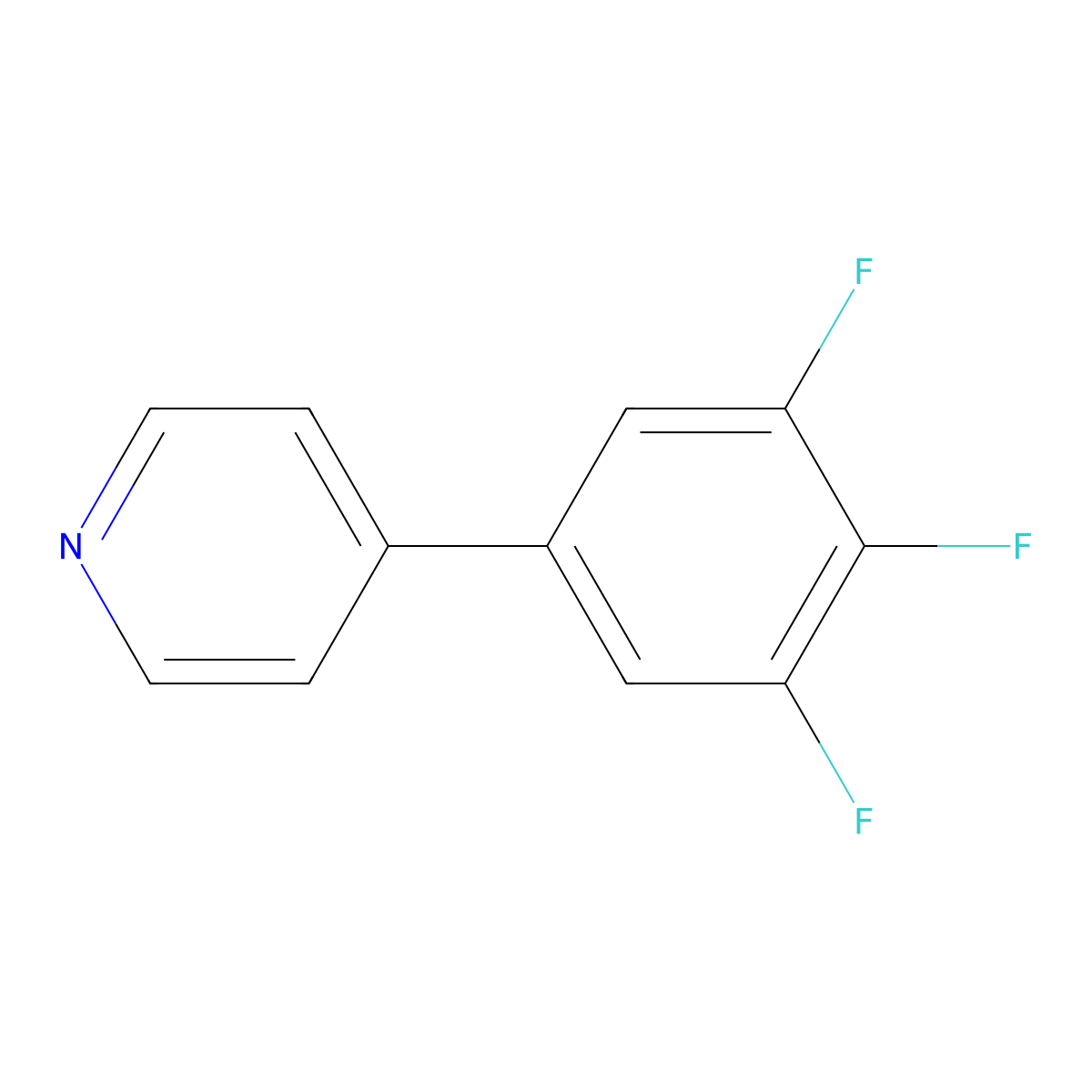 4-(3,4,5-Trifluorophenyl)pyridine molecular structure, CAS 1214372-29-8