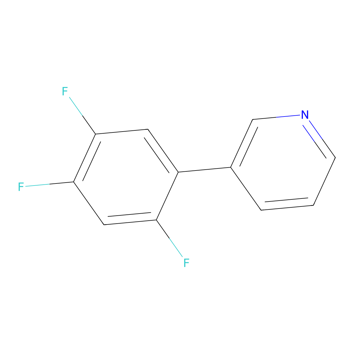 3-(2,4,5-Trifluorophenyl)pyridine molecular structure, CAS 1214372-32-3