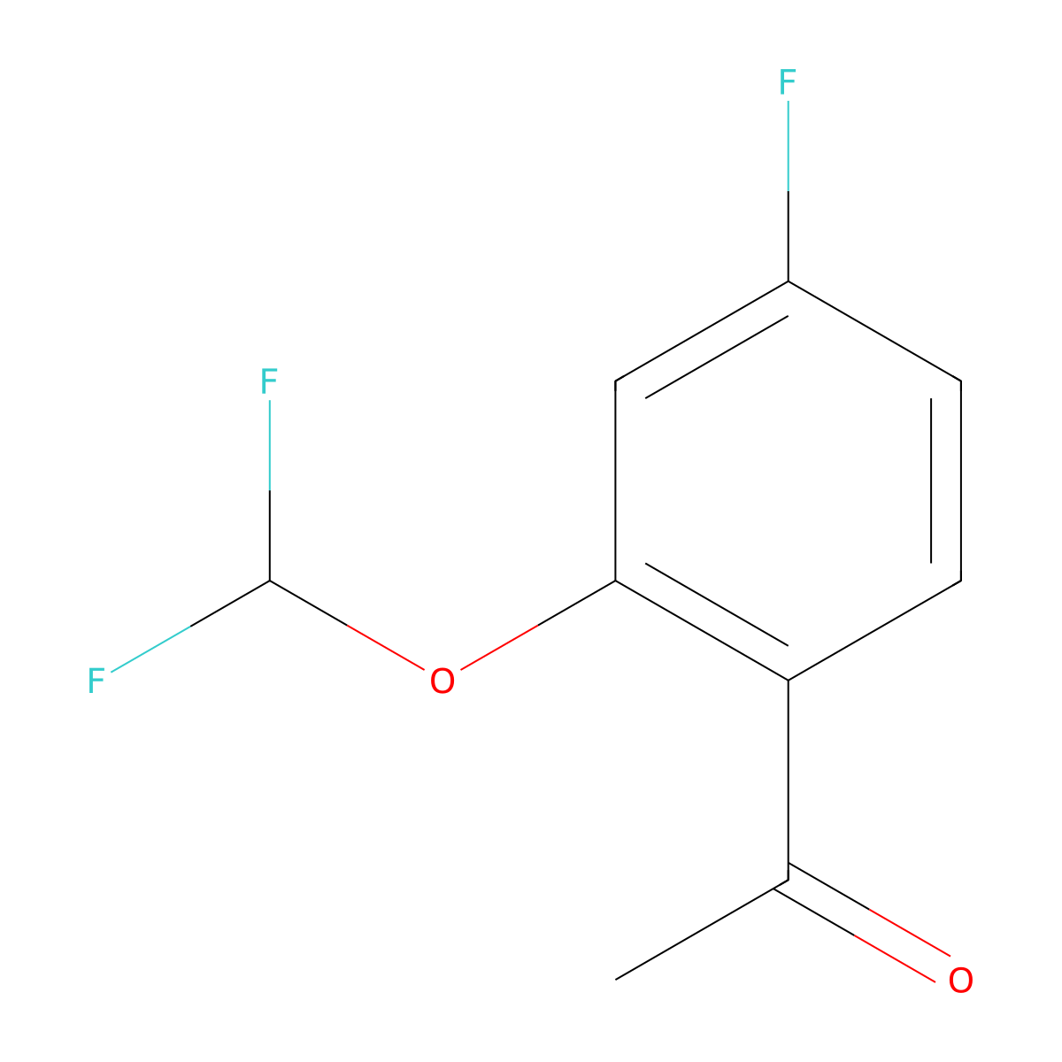 1-[2-(Difluoromethoxy)-4-fluorophenyl]ethan-1-one molecular structure, CAS 1214372-36-7