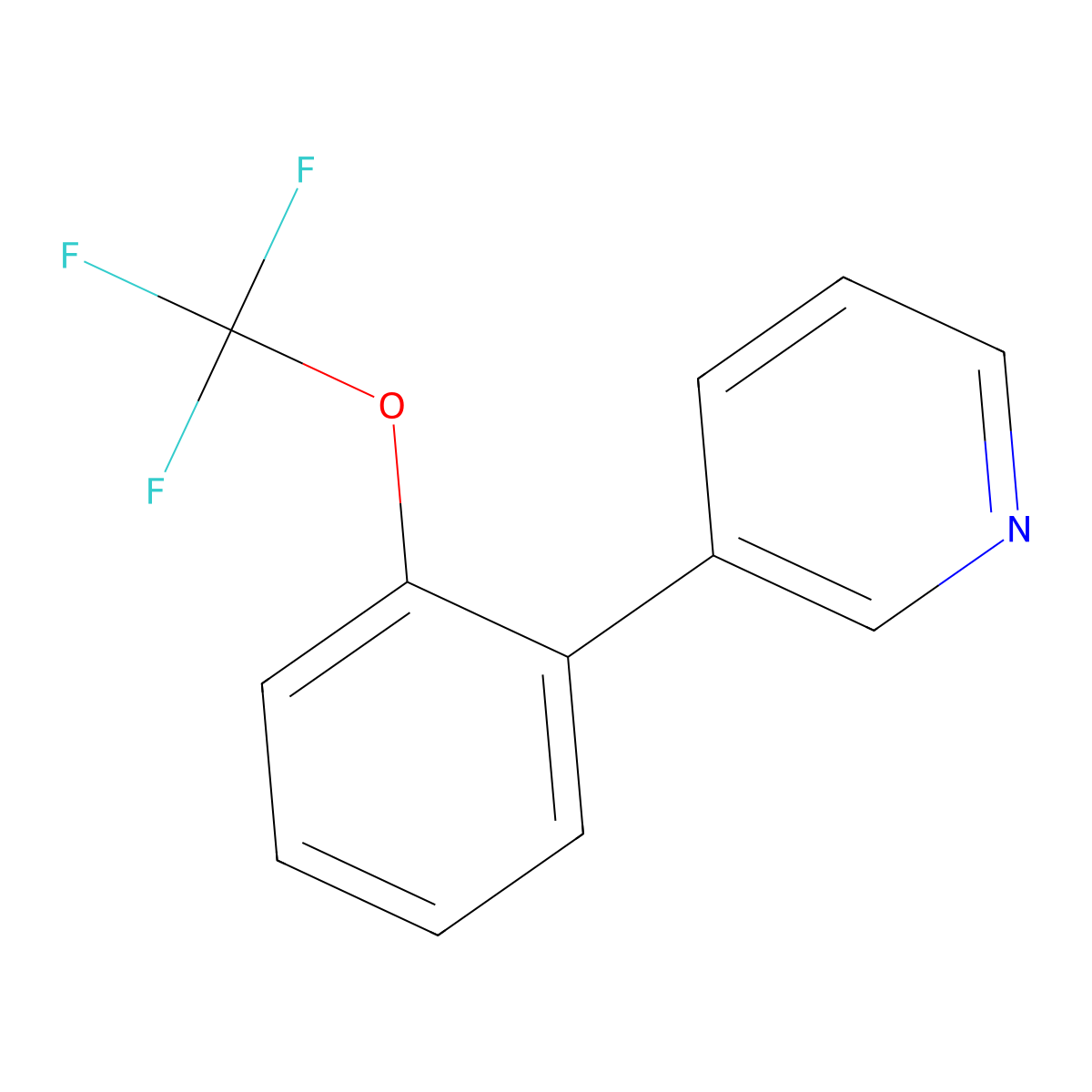 3-(2-(Trifluoromethoxy)phenyl)pyridine molecular structure, CAS 1214372-37-8