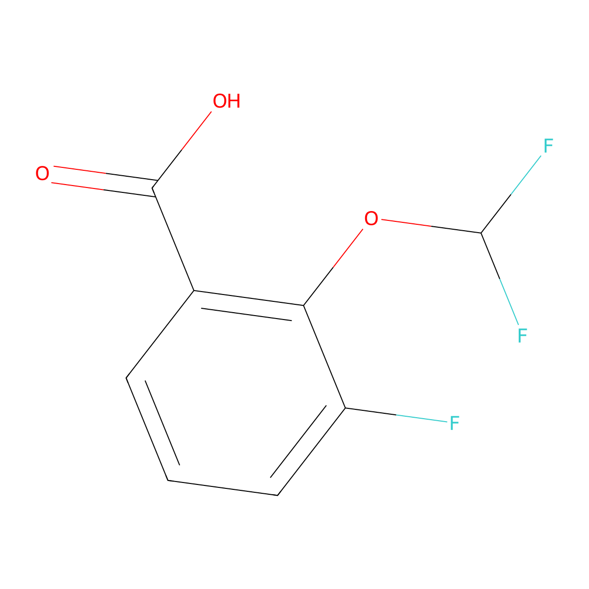 2-(Difluoromethoxy)-3-fluorobenzoic acid molecular structure, CAS 1214372-41-4