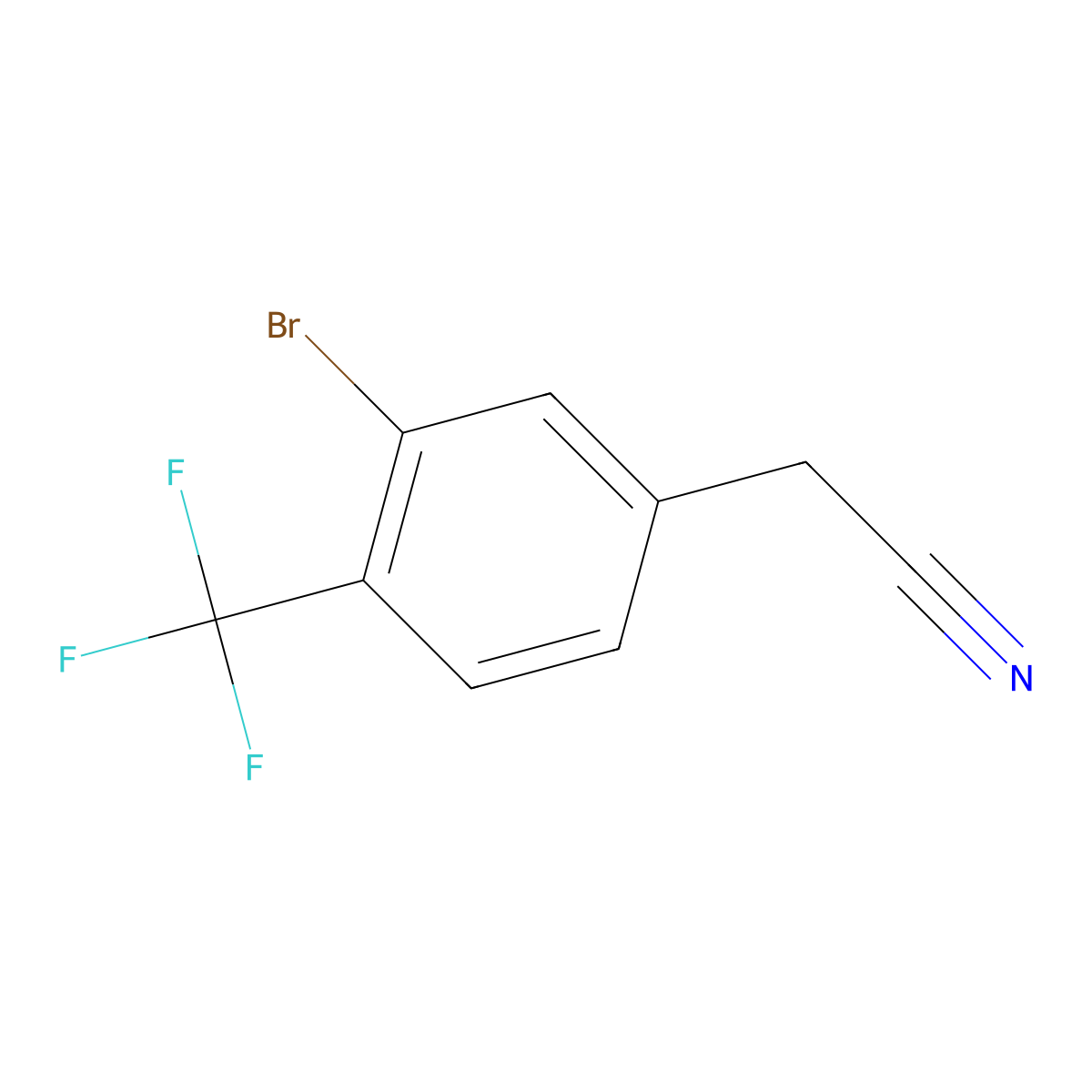 2-(3-Bromo-4-(trifluoromethyl)phenyl)acetonitrile molecular structure, CAS 1214372-42-5