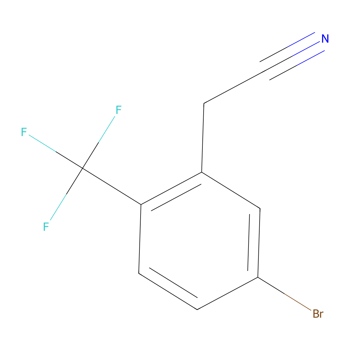 2-[5-Bromo-2-(trifluoromethyl)phenyl]acetonitrile molecular structure, CAS 1214372-45-8