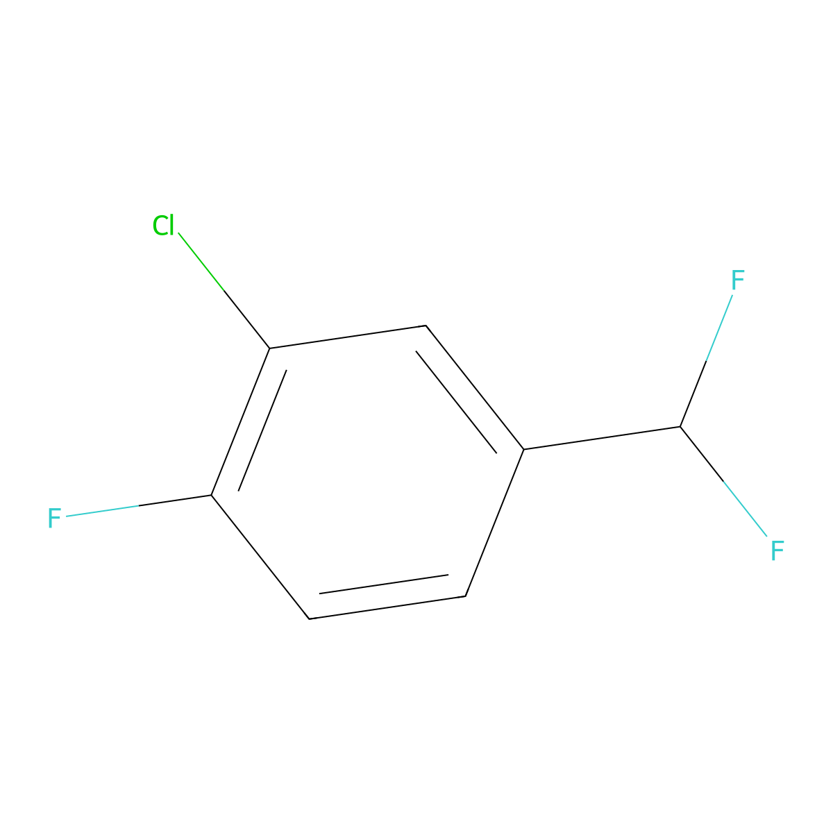 2-Chloro-4-(difluoromethyl)-1-fluorobenzene molecular structure, CAS 1214372-57-2