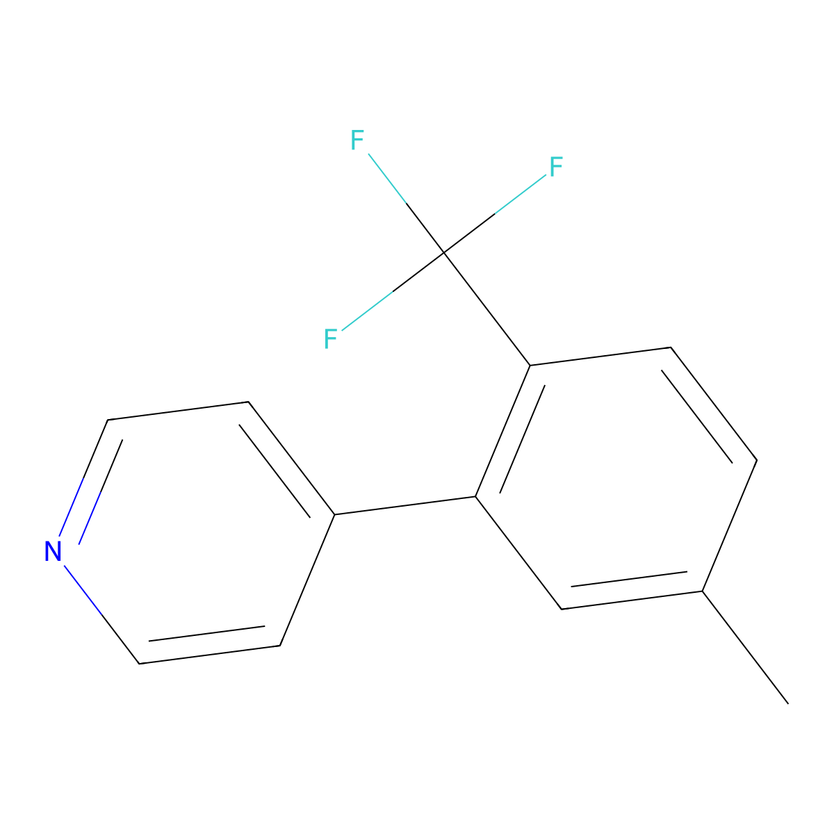 4-[5-Methyl-2-(trifluoromethyl)phenyl]pyridine molecular structure, CAS 1214372-58-3