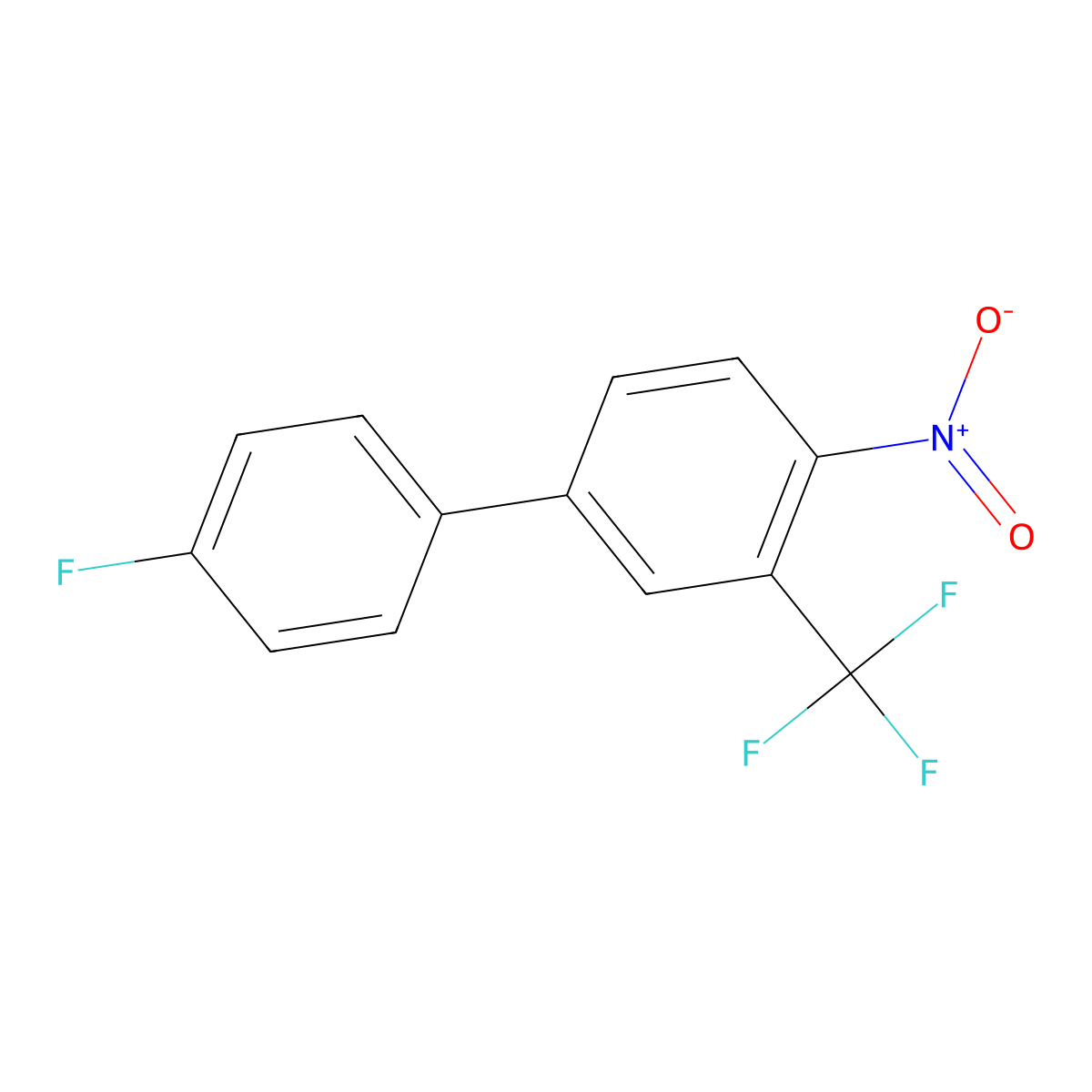 4'-Fluoro-4-nitro-3-(trifluoromethyl)-1,1'-biphenyl molecular structure, CAS 1214372-63-0