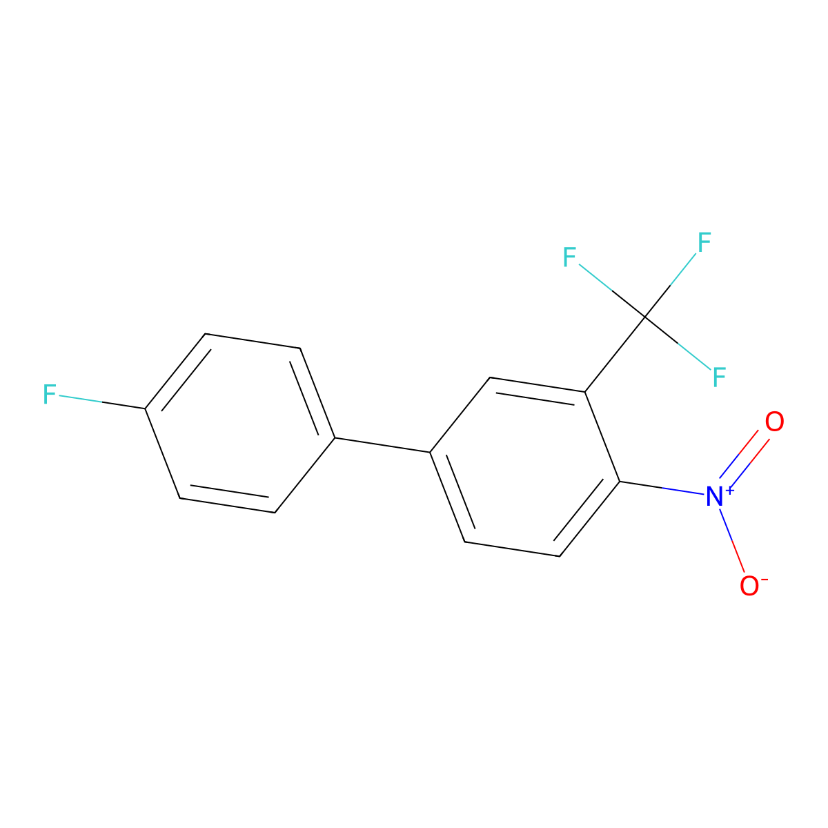 4'-Fluoro-4-nitro-3-(trifluoromethyl)-1,1'-biphenyl molecular structure, CAS 1214372-63-0