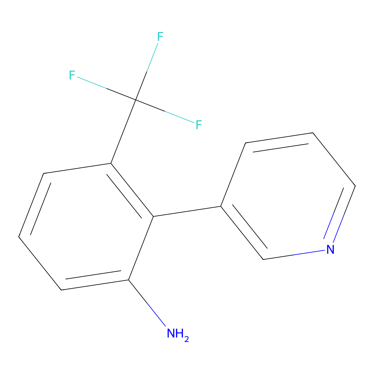 2-Pyridin-3-yl-3-(trifluoromethyl)aniline molecular structure, CAS 1214372-72-1