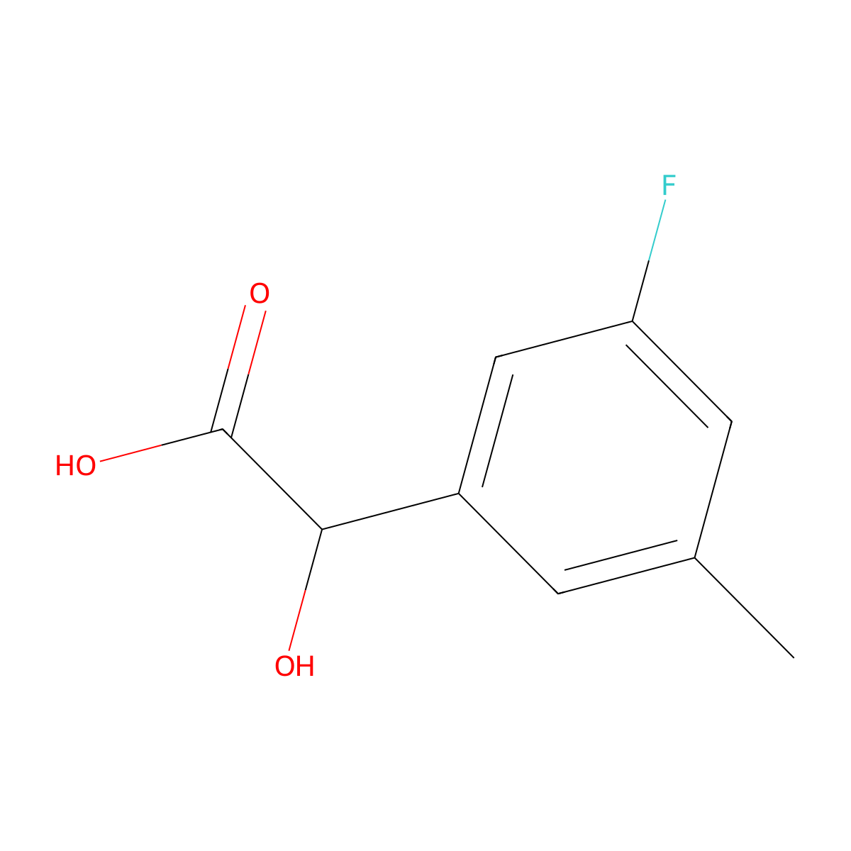 2-(3-Fluoro-5-methylphenyl)-2-hydroxyacetic acid molecular structure, CAS 1214372-77-6
