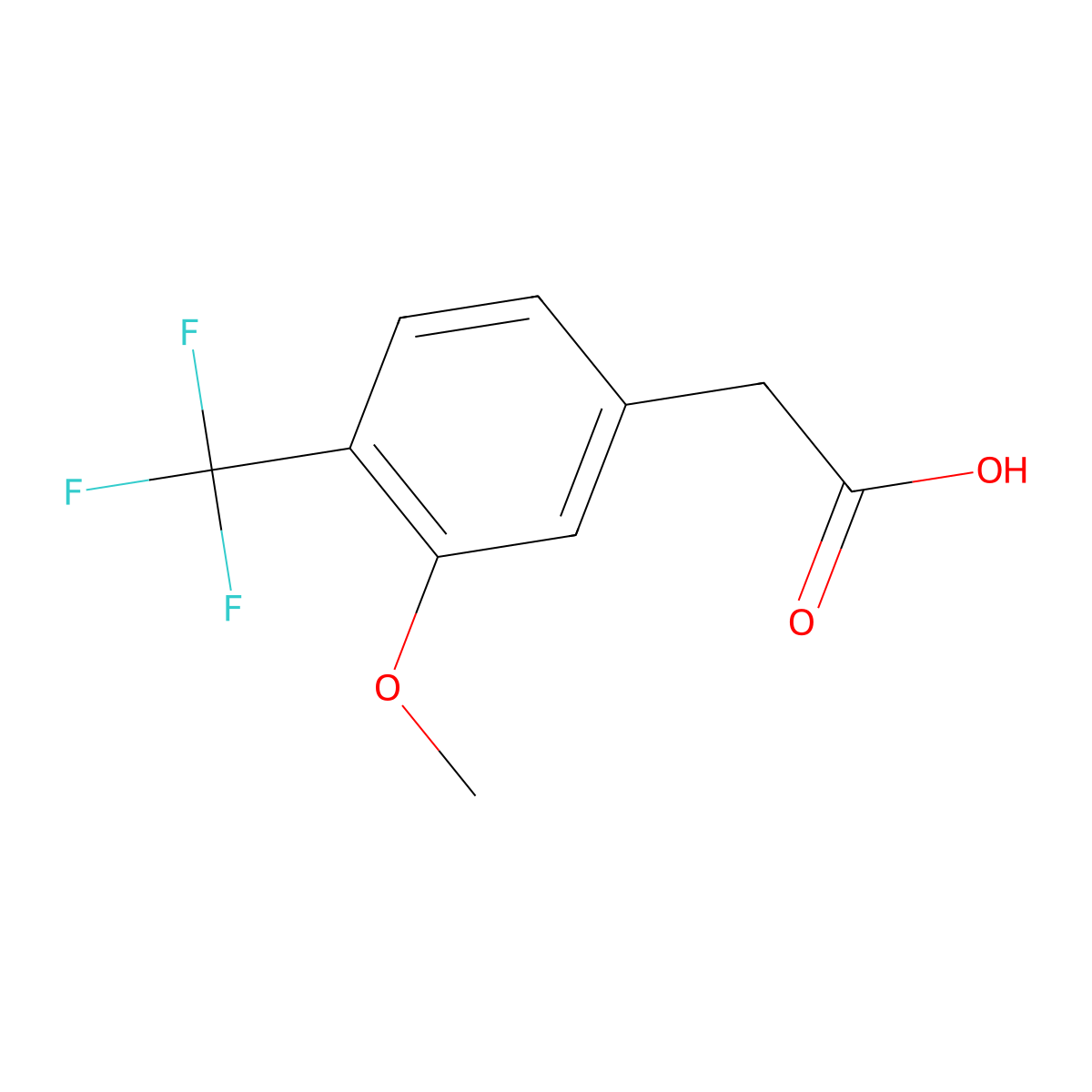 2-(3-Methoxy-4-(trifluoromethyl)phenyl)acetic acid molecular structure, CAS 1214372-96-9