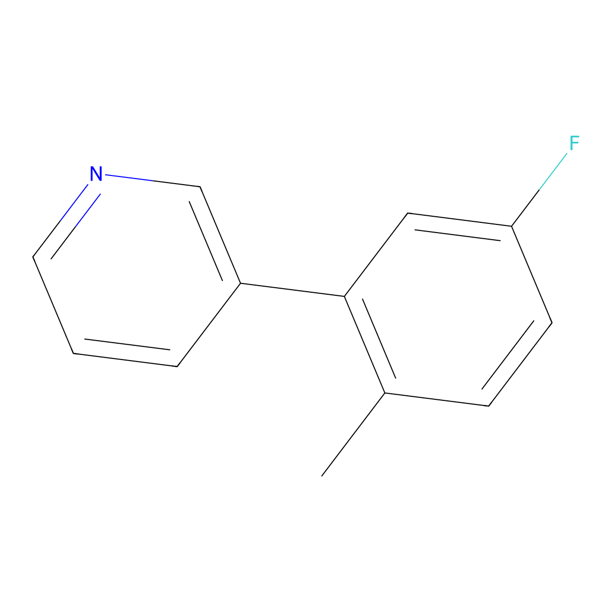 3-(5-Fluoro-2-methylphenyl)pyridine molecular structure, CAS 1214373-36-0