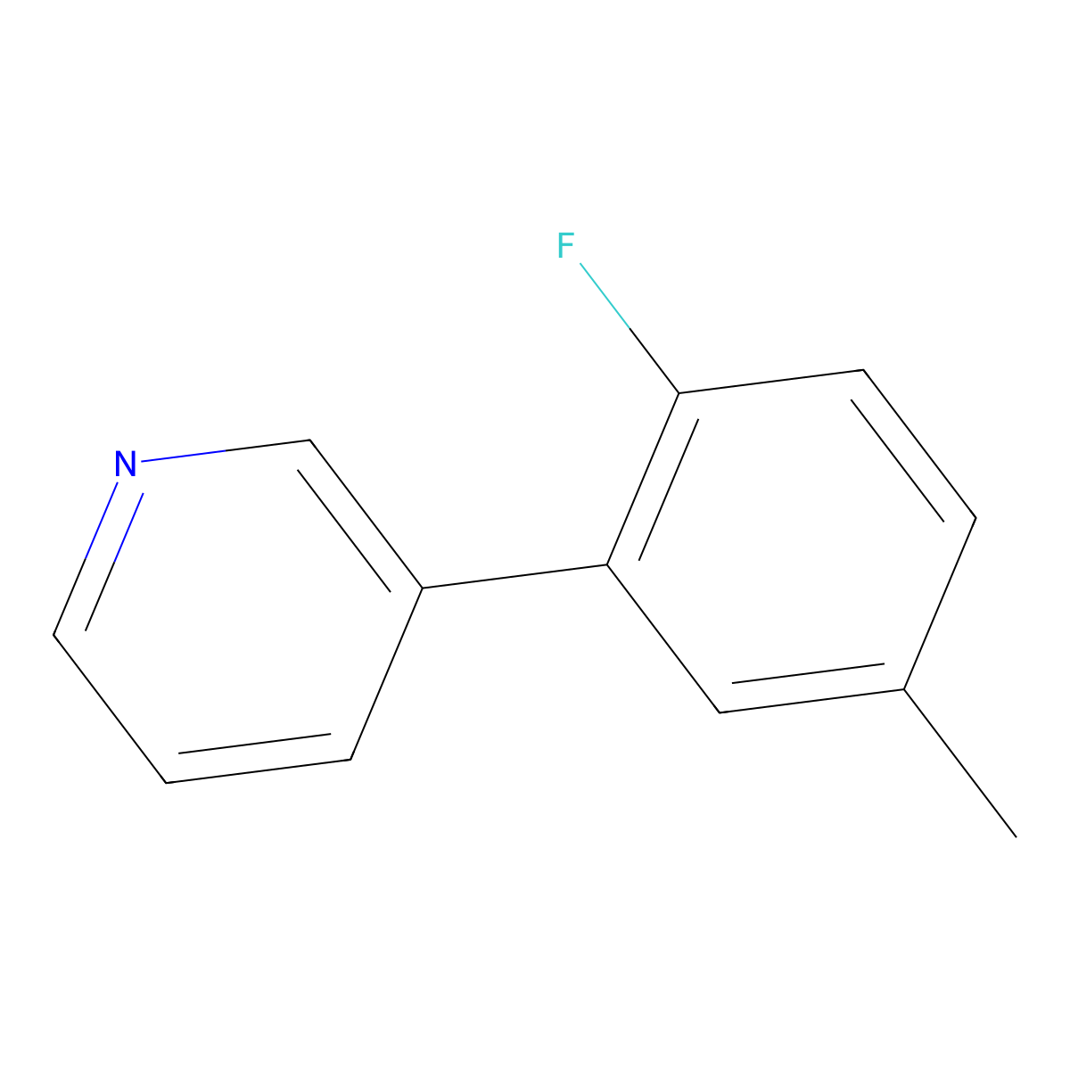 3-(2-Fluoro-5-methylphenyl)pyridine molecular structure, CAS 1214373-40-6