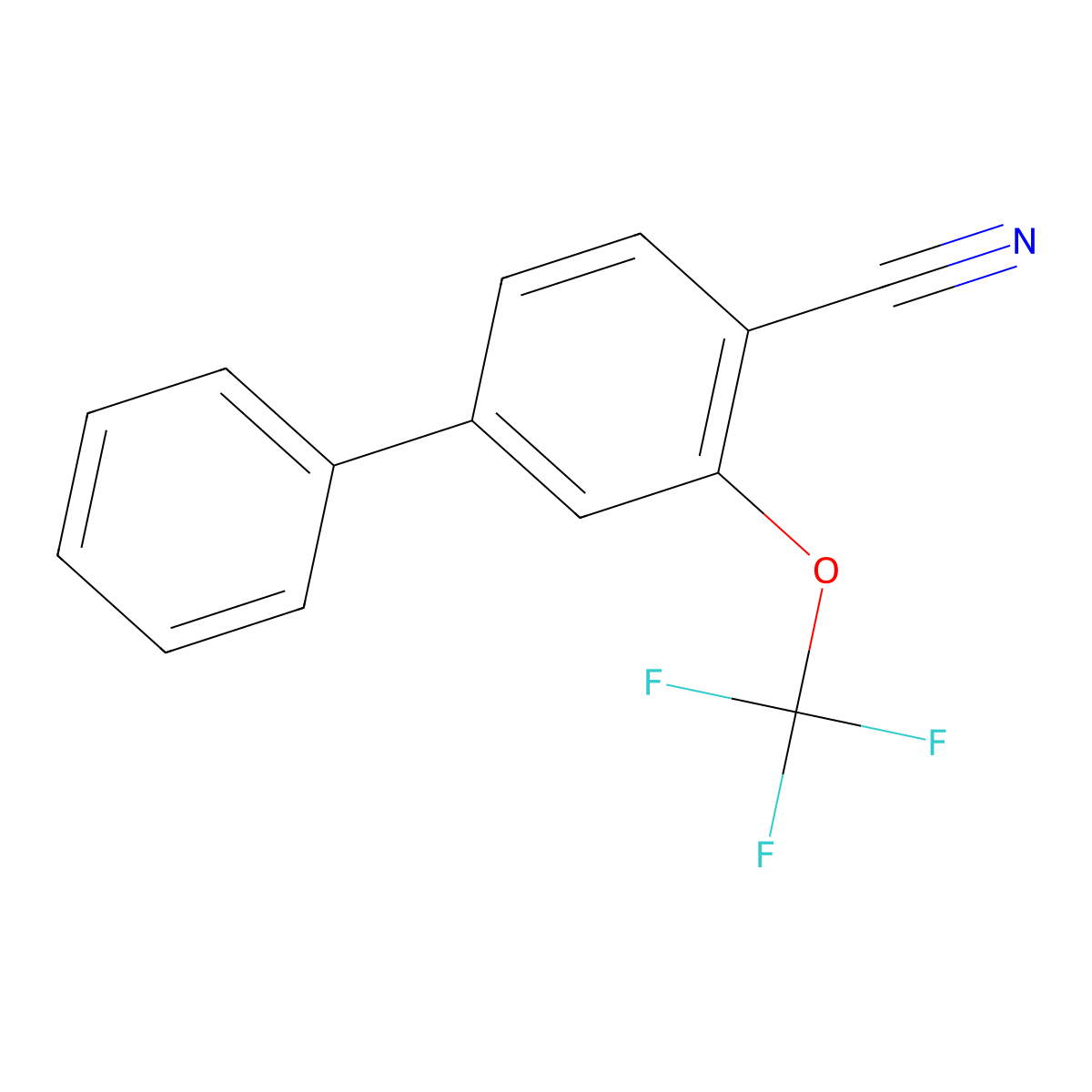 3-(Trifluoromethoxy)-[1,1'-biphenyl]-4-carbonitrile molecular structure, CAS 1214373-41-7