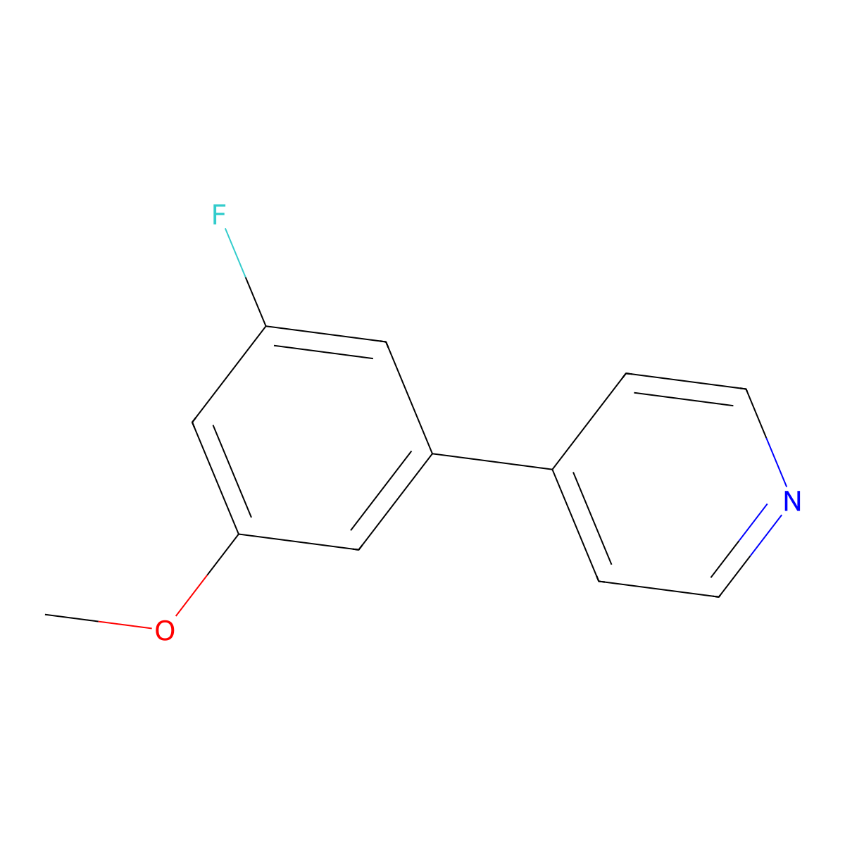 4-(3-Fluoro-5-methoxyphenyl)pyridine molecular structure, CAS 1214373-43-9