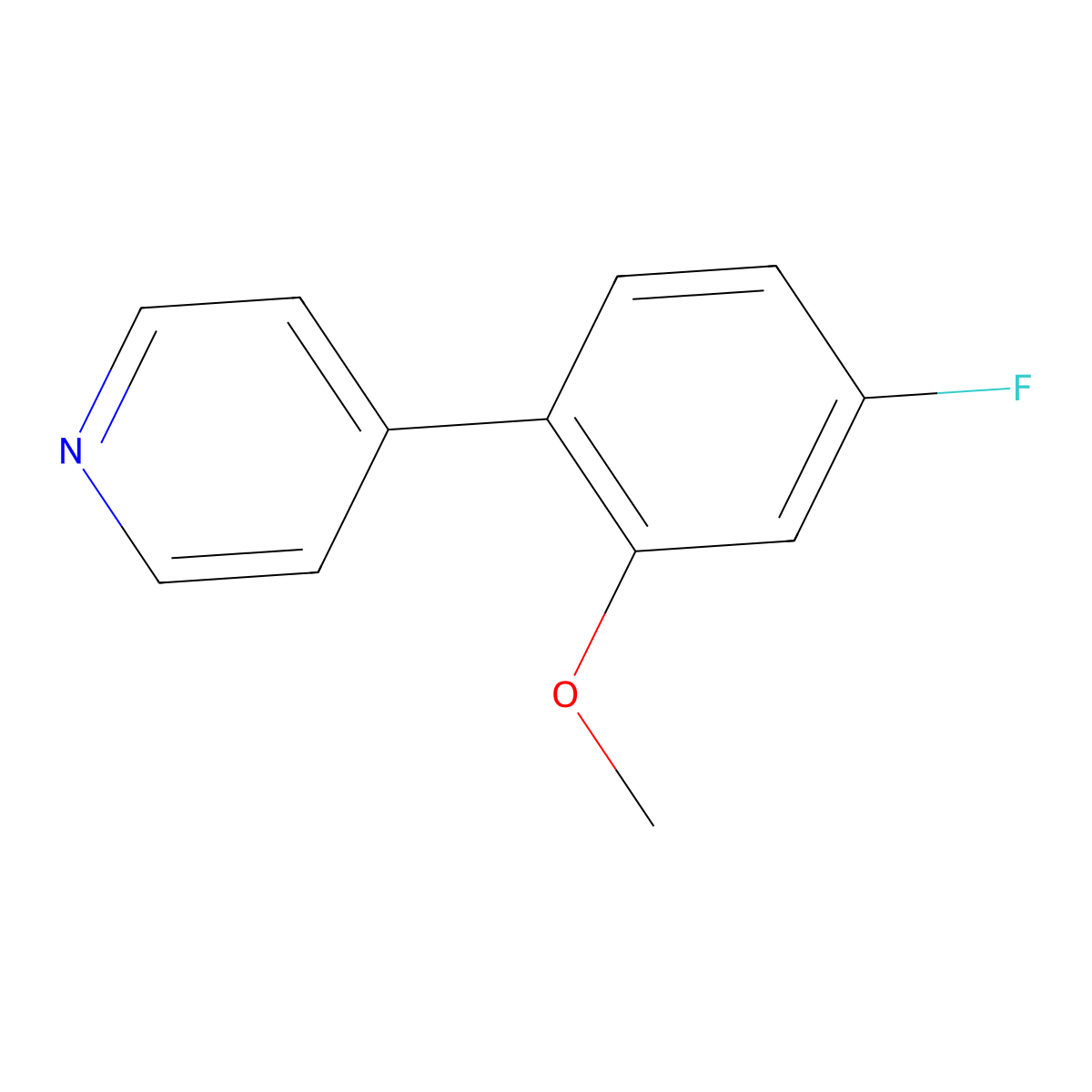 4-(4-Fluoro-2-methoxyphenyl)pyridine molecular structure, CAS 1214373-50-8
