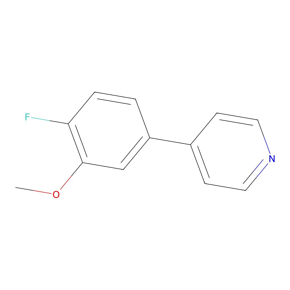 4-(4-Fluoro-3-methoxyphenyl)pyridine molecular structure, CAS 1214373-52-0