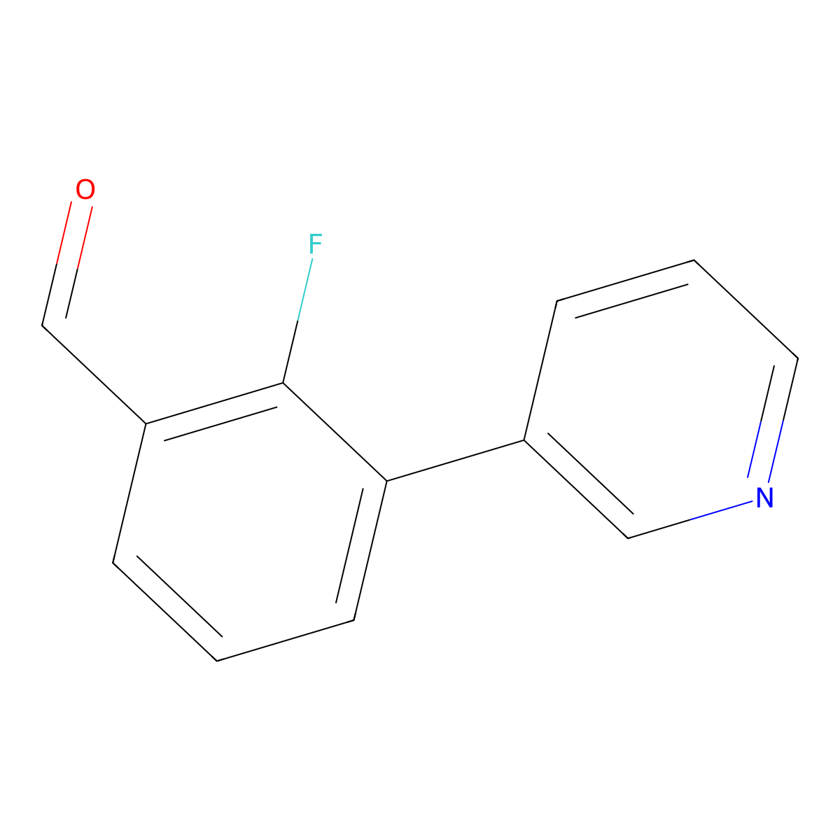 2-Fluoro-3-(pyridin-3-yl)benzaldehyde molecular structure, CAS 1214373-57-5