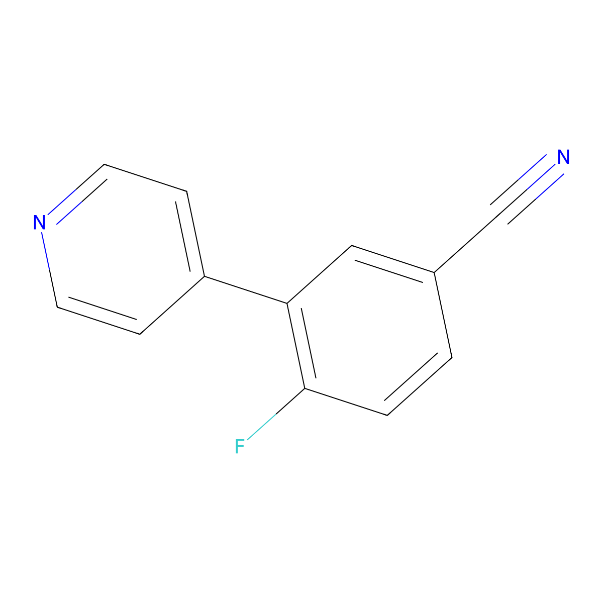 4-Fluoro-3-(pyridin-4-yl)benzonitrile molecular structure, CAS 1214373-76-8