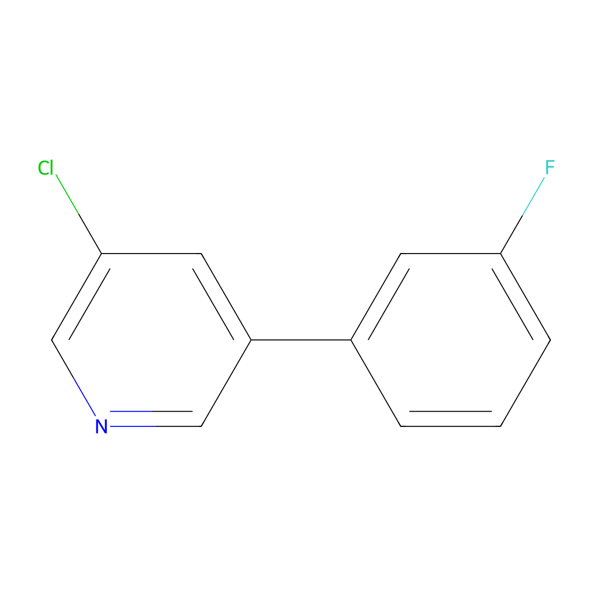3-Chloro-5-(3-fluorophenyl)pyridine molecular structure, CAS 1214373-83-7
