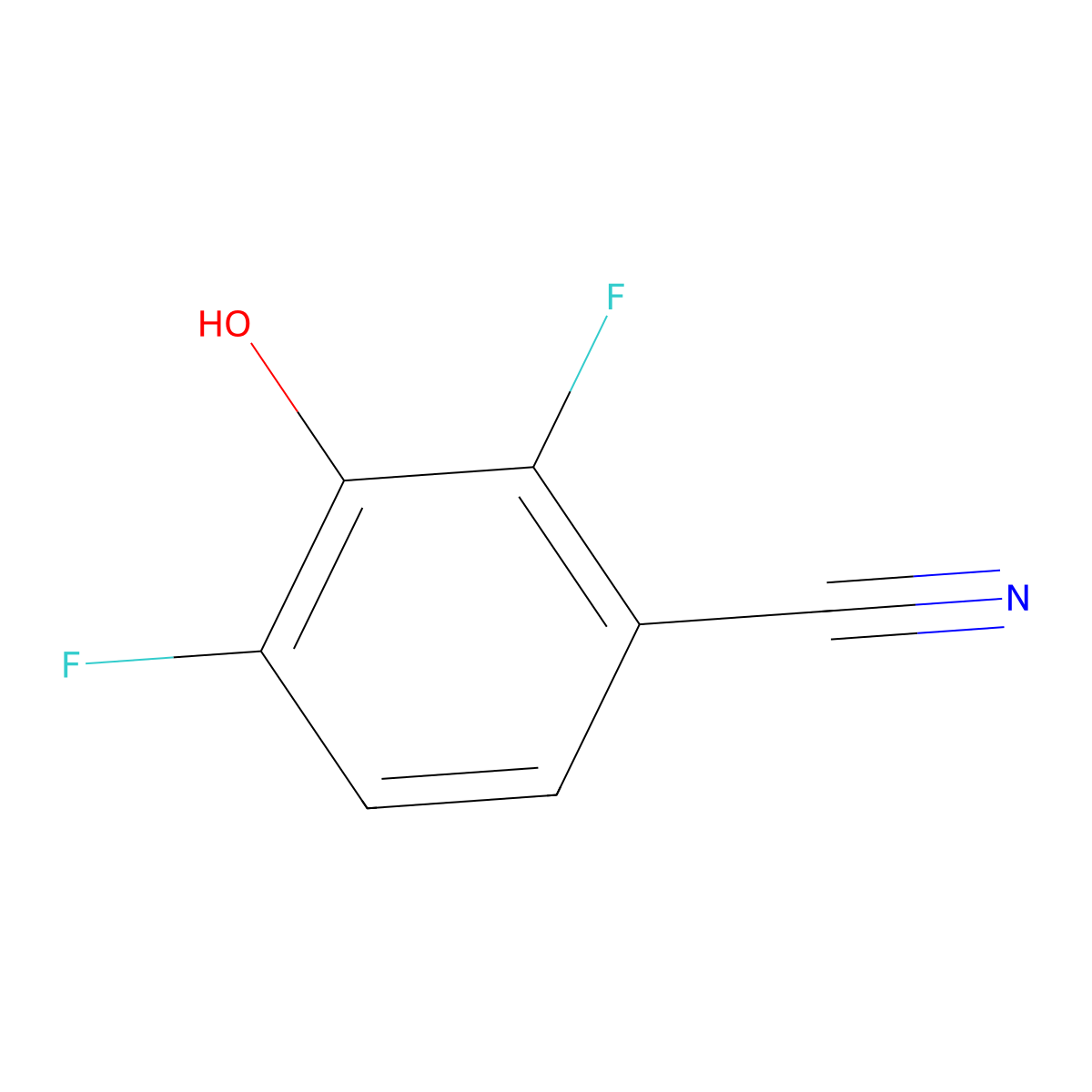 2,4-Difluoro-3-hydroxybenzonitrile molecular structure, CAS 1214373-88-2