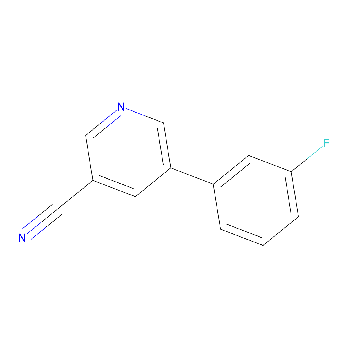 5-(3-Fluorophenyl)nicotinonitrile molecular structure, CAS 1214373-90-6