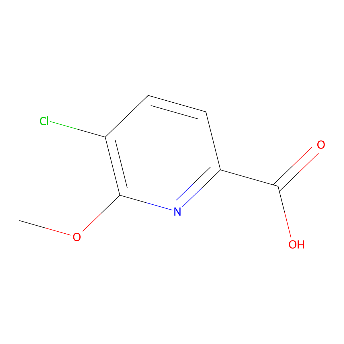 5-Chloro-6-methoxypyridine-2-carboxylic acid molecular structure, CAS 1214373-91-7