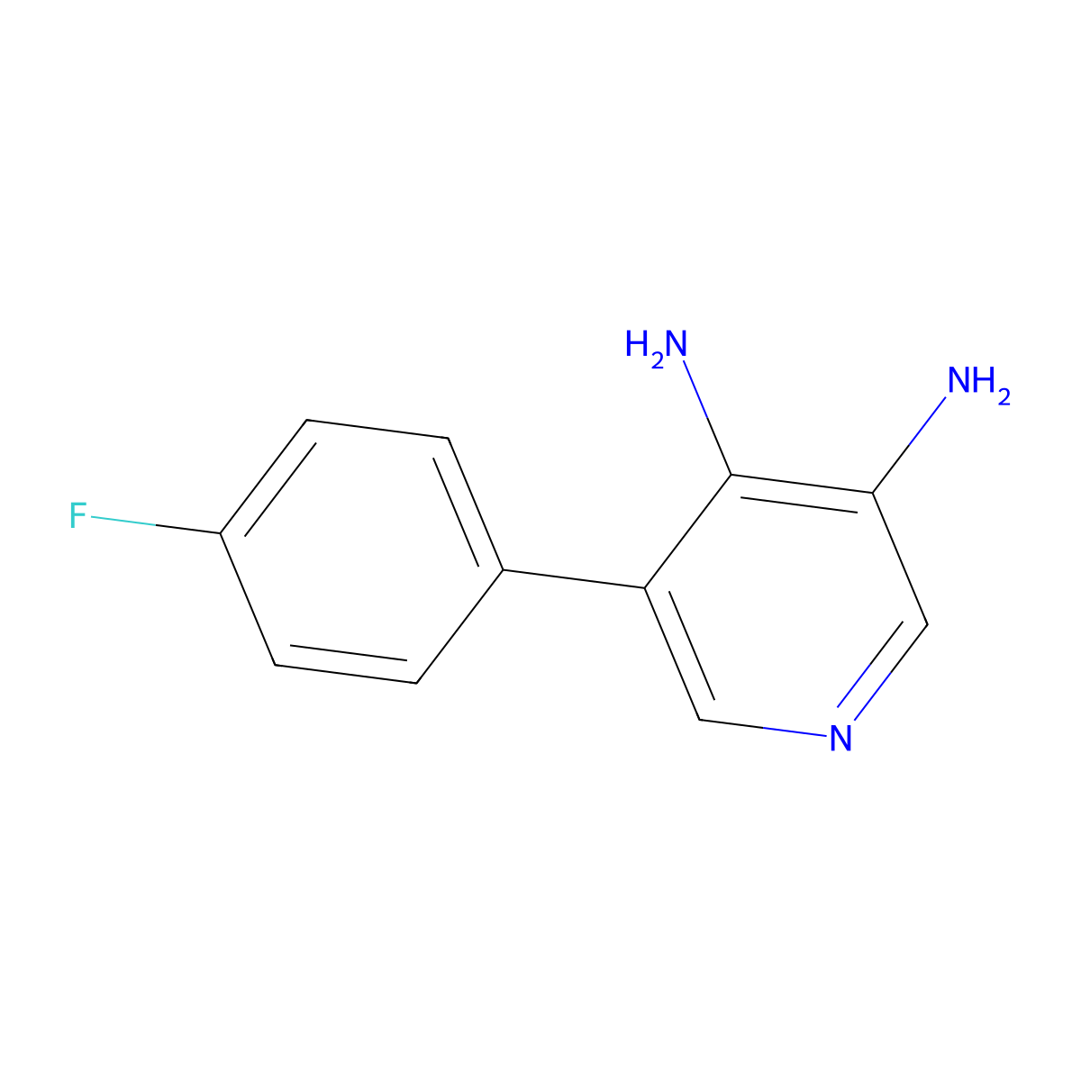 5-(4-Fluorophenyl)pyridine-3,4-diamine molecular structure, CAS 1214373-94-0