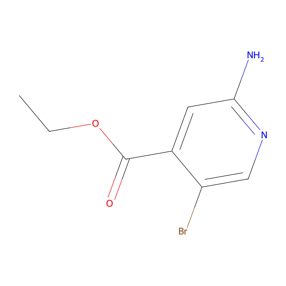 Ethyl 2-amino-5-bromoisonicotinate molecular structure, CAS 1214374-01-2