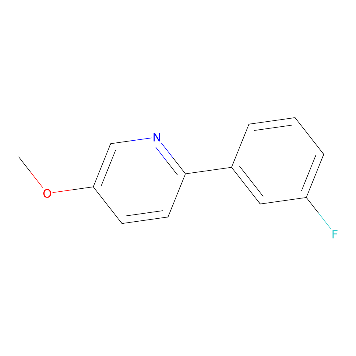 2-(3-Fluorophenyl)-5-methoxypyridine molecular structure, CAS 1214374-11-4