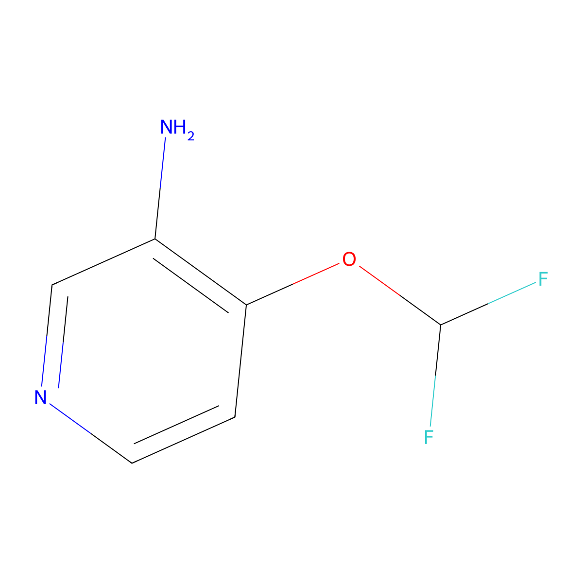 4-(Difluoromethoxy)pyridin-3-amine molecular structure, CAS 1214374-12-5