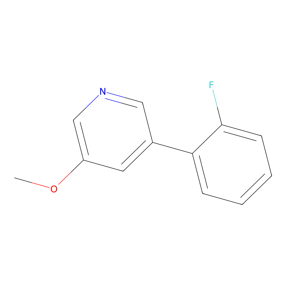 3-(2-Fluorophenyl)-5-methoxypyridine molecular structure, CAS 1214374-14-7