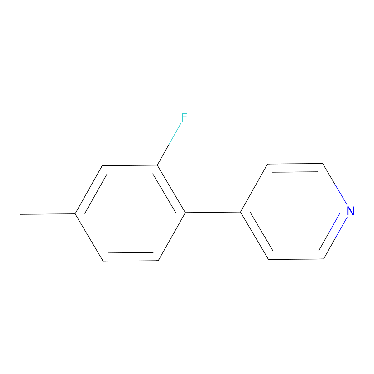 4-(2-Fluoro-4-methylphenyl)pyridine molecular structure, CAS 1214374-23-8