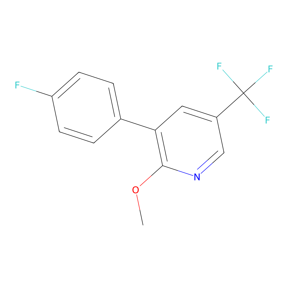 3-(4-Fluorophenyl)-2-methoxy-5-(trifluoromethyl)pyridine molecular structure, CAS 1214374-29-4