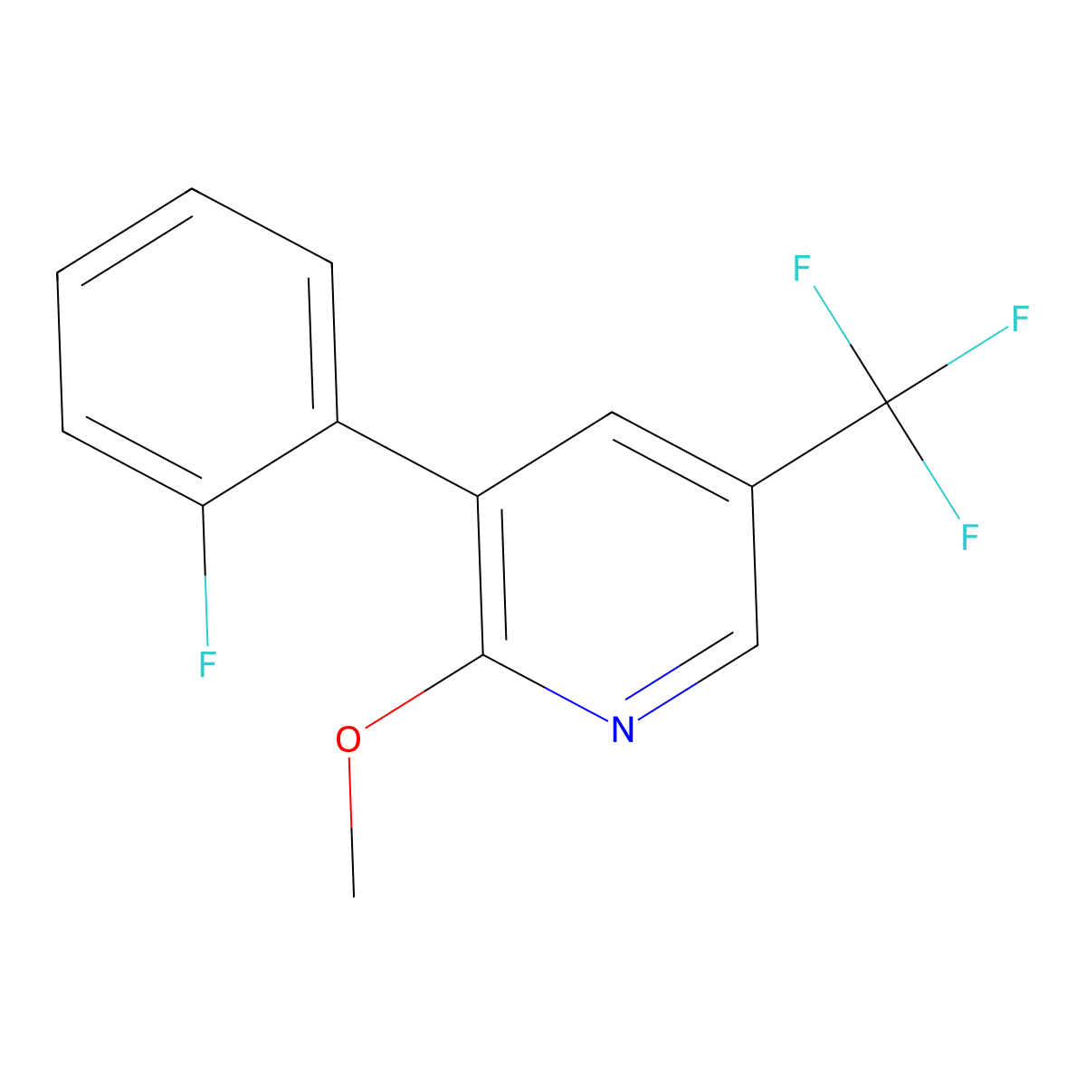 3-(2-Fluorophenyl)-2-methoxy-5-(trifluoromethyl)pyridine molecular structure, CAS 1214374-33-0