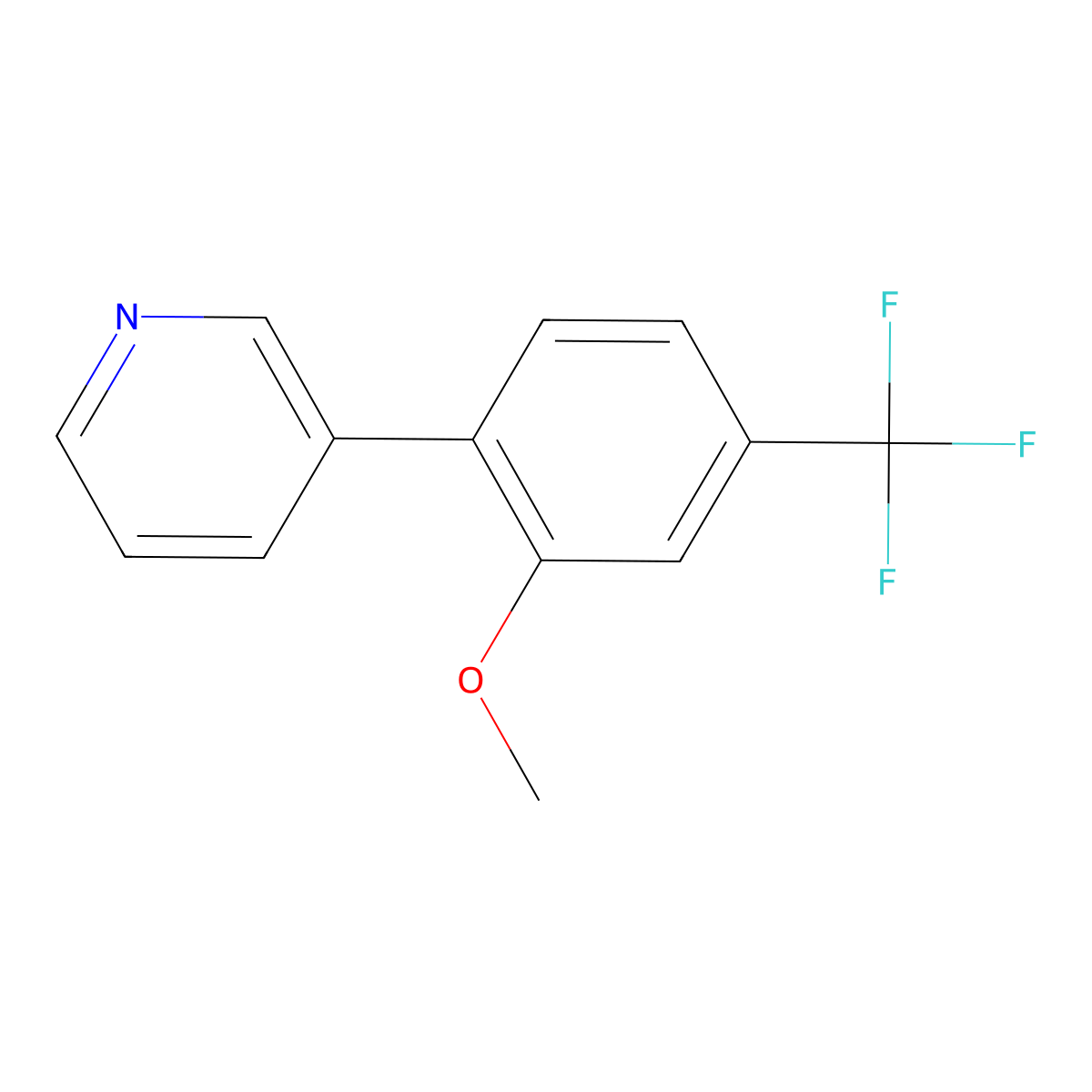 3-(2-Methoxy-4-(trifluoromethyl)phenyl)pyridine molecular structure, CAS 1214374-36-3