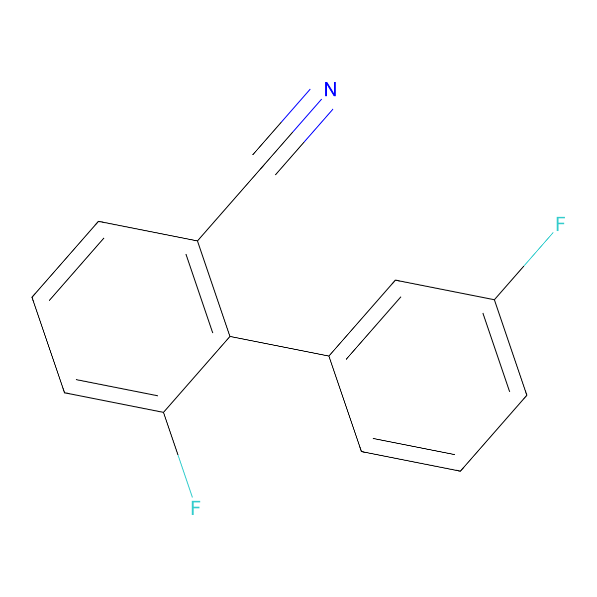 3',6-Difluoro-[1,1'-biphenyl]-2-carbonitrile molecular structure, CAS 1214374-47-6