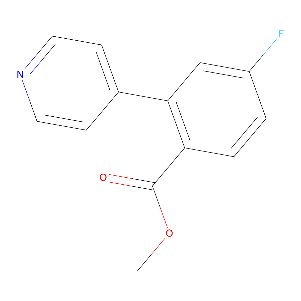 Methyl 4-fluoro-2-(pyridin-4-yl)benzoate molecular structure, CAS 1214374-65-8