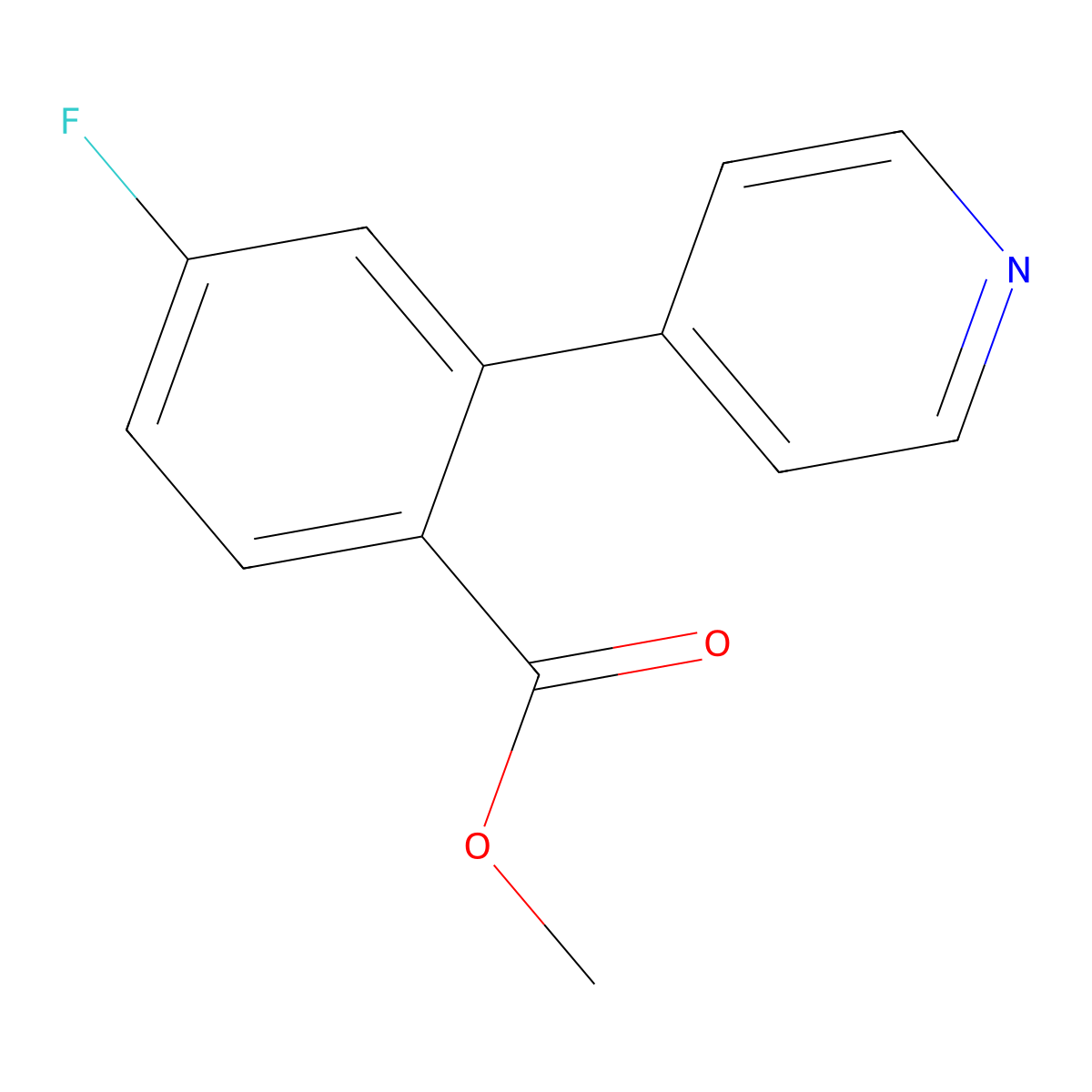 Methyl 4-fluoro-2-(pyridin-4-yl)benzoate molecular structure, CAS 1214374-65-8