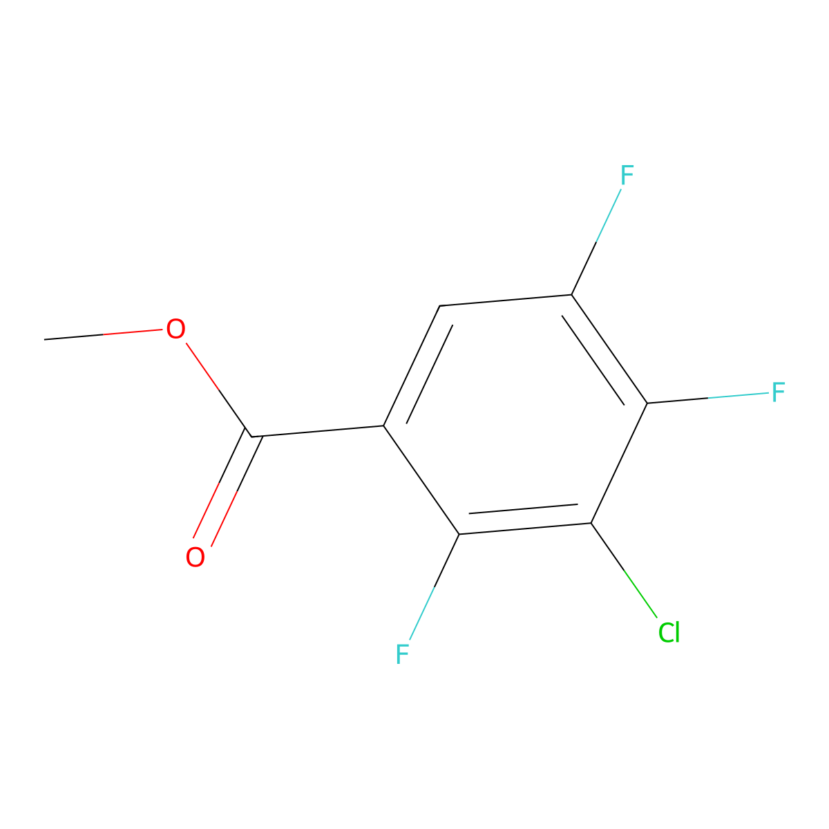 Methyl 3-chloro-2,4,5-trifluorobenzoate molecular structure, CAS 1214375-02-6