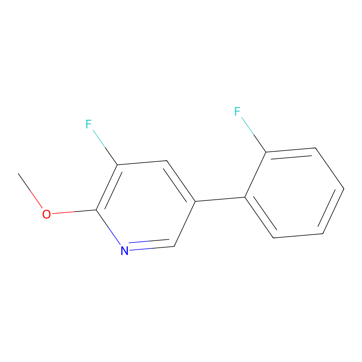 3-Fluoro-5-(2-fluorophenyl)-2-methoxypyridine molecular structure, CAS 1214375-03-7
