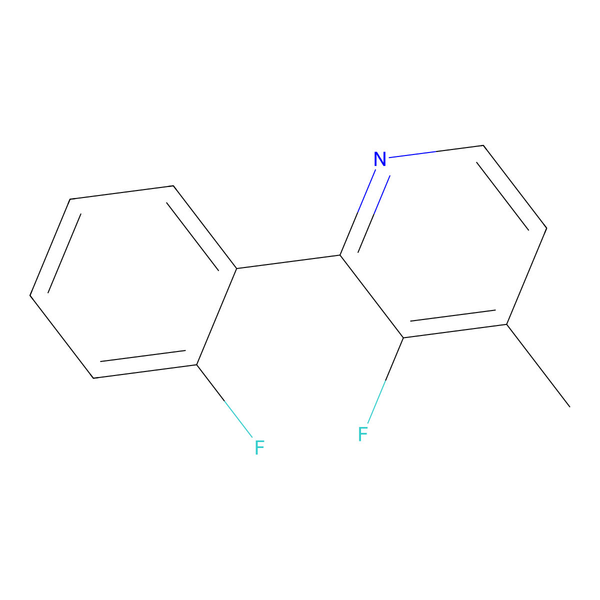3-Fluoro-2-(2-fluorophenyl)-4-methylpyridine molecular structure, CAS 1214375-08-2