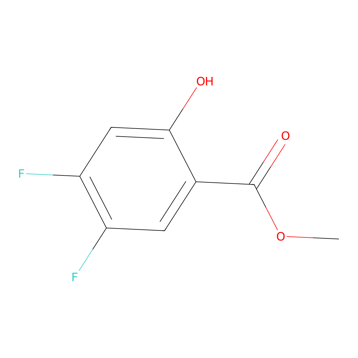 Methyl 4,5-difluoro-2-hydroxybenzoate molecular structure, CAS 1214375-32-2