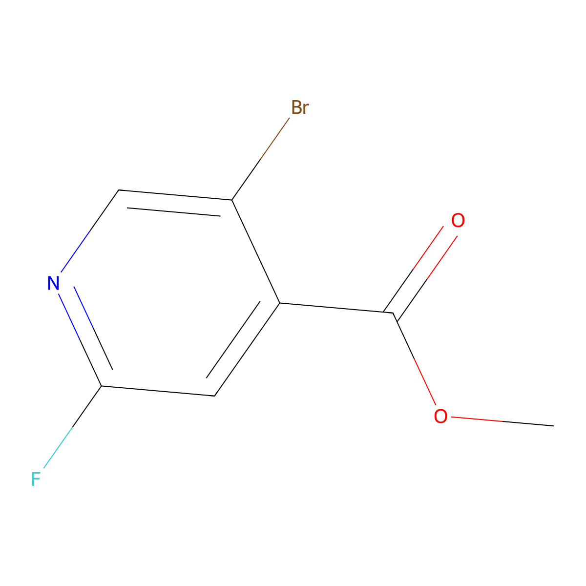 Methyl 5-bromo-2-fluoroisonicotinate molecular structure, CAS 1214375-45-7