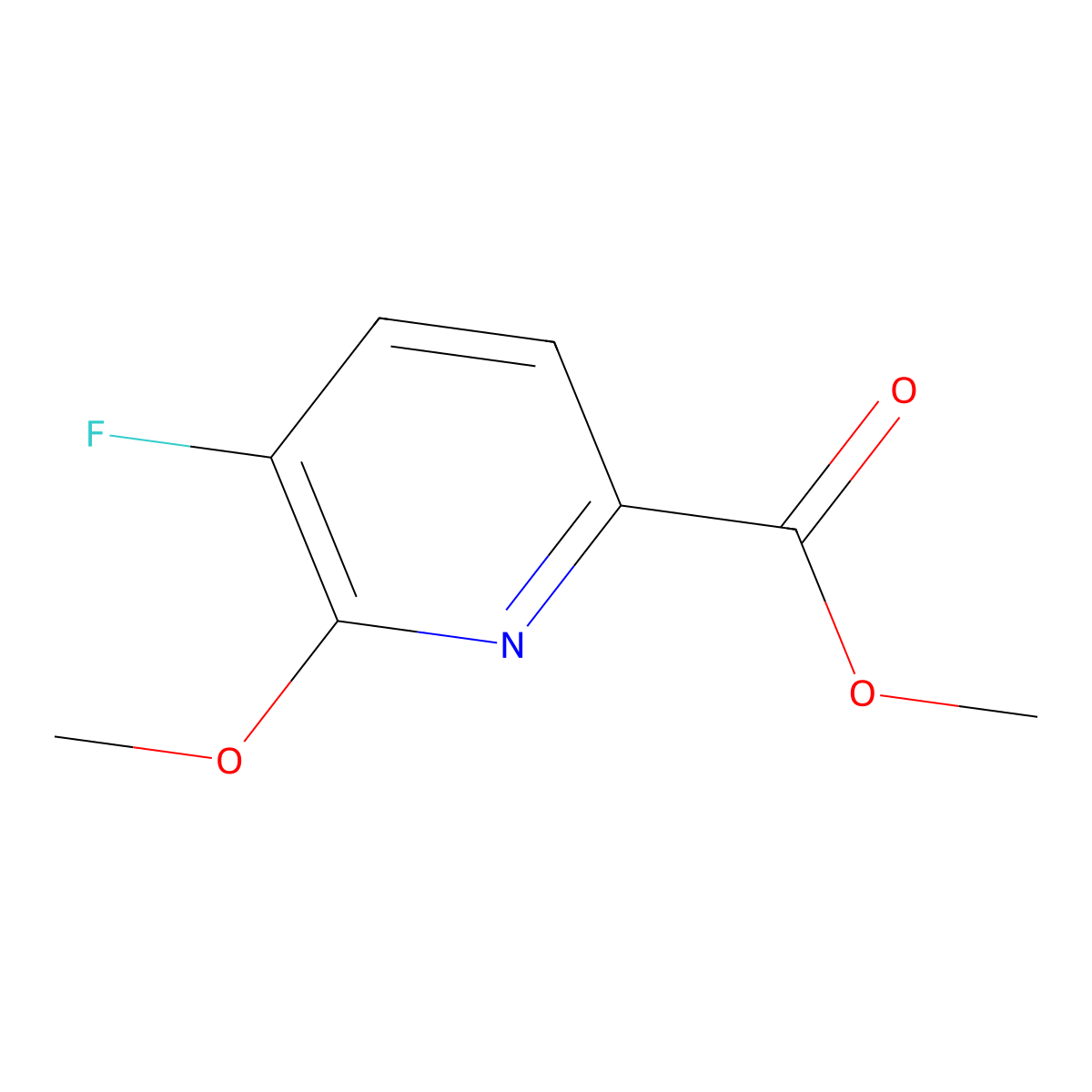 Methyl 5-fluoro-6-methoxypyridine-2-carboxylate molecular structure, CAS 1214375-63-9